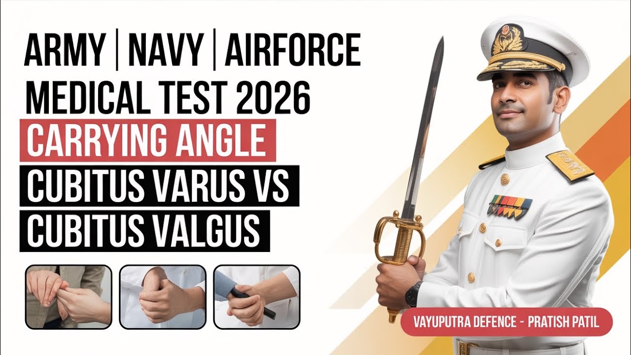 Carrying angle In ARMY NAVY AIRFORCE 🇮🇳 Medical test ✅ Cubitus varus and cubitus valgus 