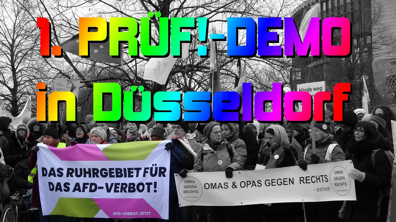 PRÜF-Demo trotz Frost: 2.600 Menschen fordern Prüfung rechtsextremer Parteien in Düsseldorf