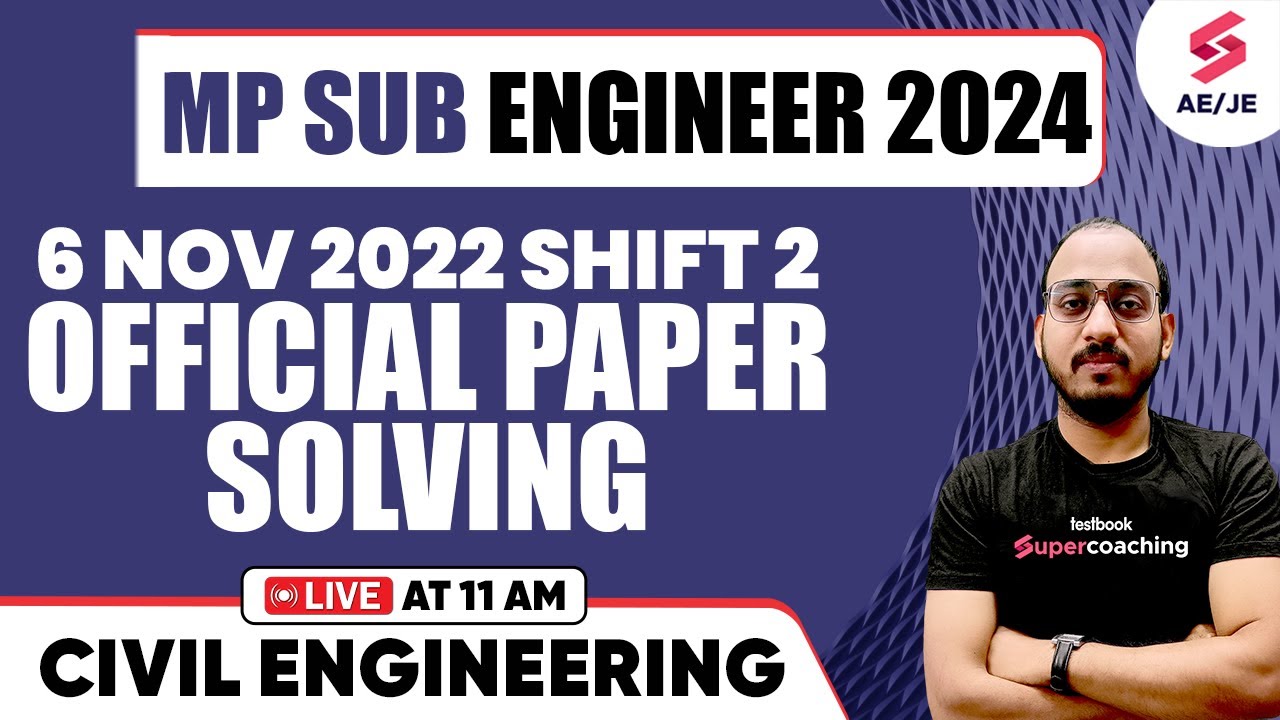 MP Sub Engineer 2024 Civil Engineering | Previous Year Paper| By Vaibhav Sir