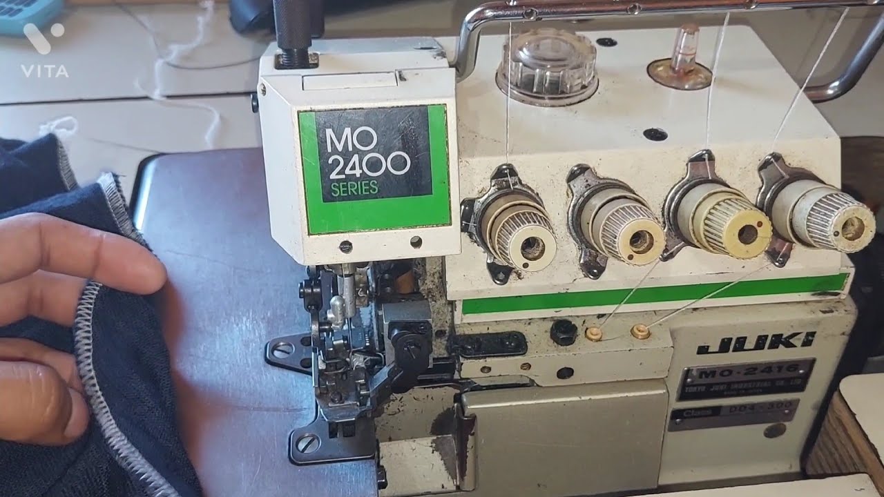 como enhebrar o colocar los hilos a la maquina de coser overlock juki mo2400