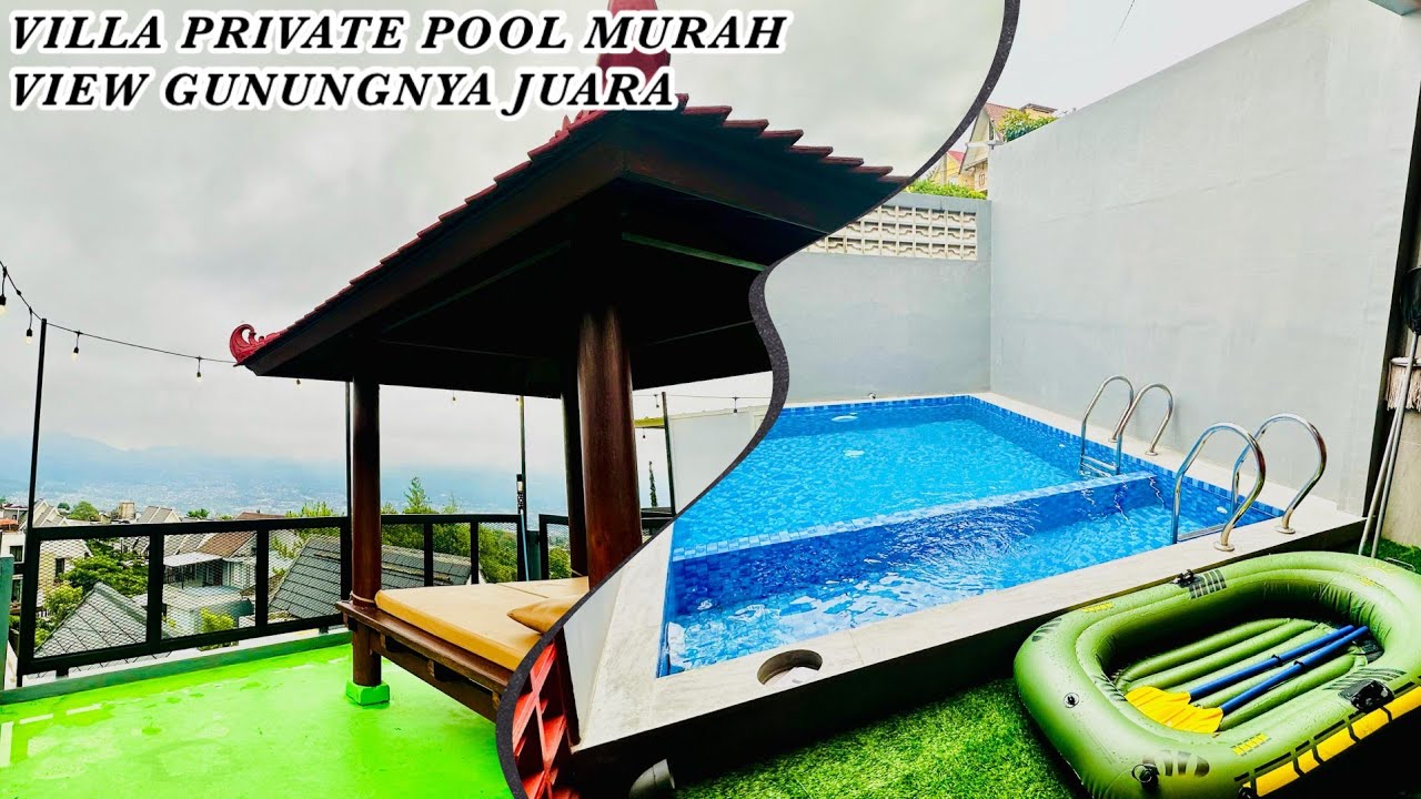 Villa Batu Murah dengan Private Pool & View Gunung, Kapasitas 15 Orang // Asri Panderman Villa J2