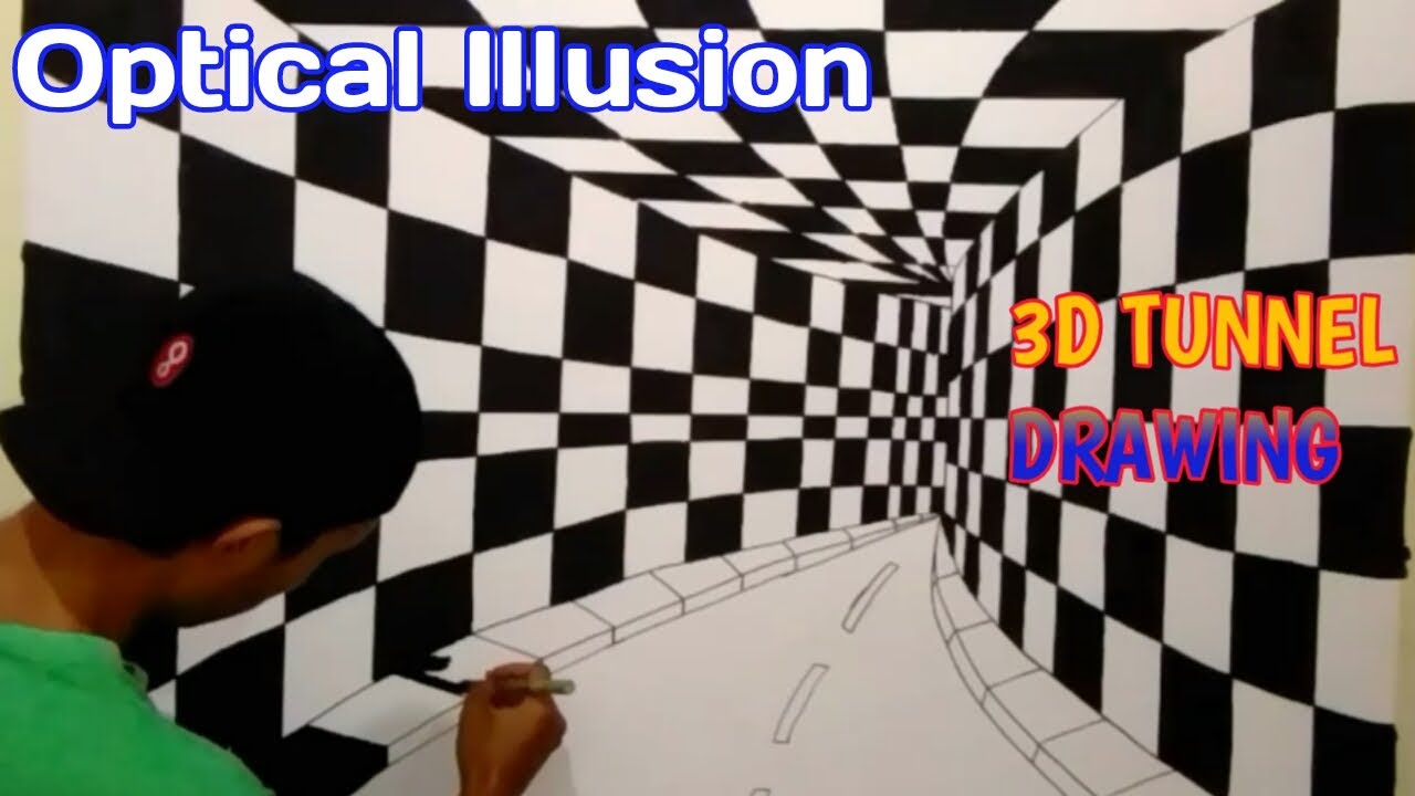 OPTICAL ILLUSION 3D WALL DESIGN TUNNEL | 3D WALL DECORATION EFFECT | CAT TEMBOK KREATIF 3D