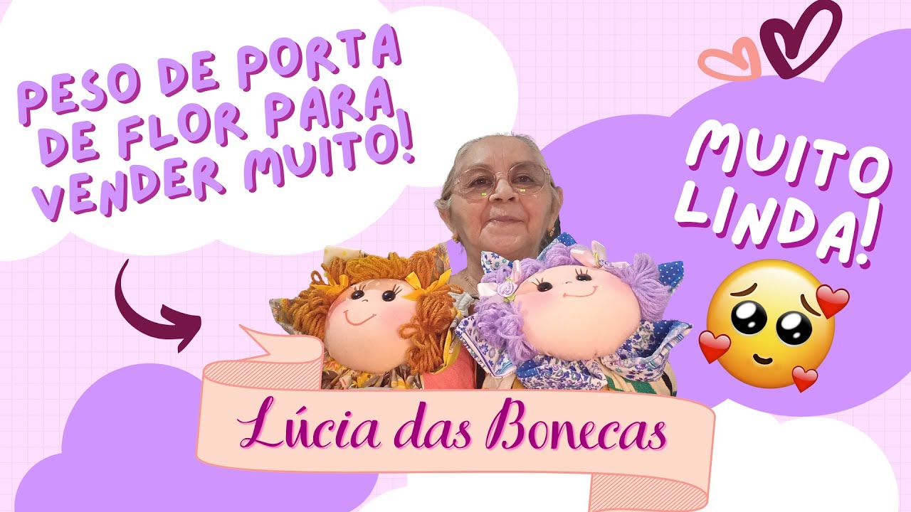 PESO DE PORTA DE FUXICO DE FLOR - BONECA DE PANO PARA VENDER MUITO