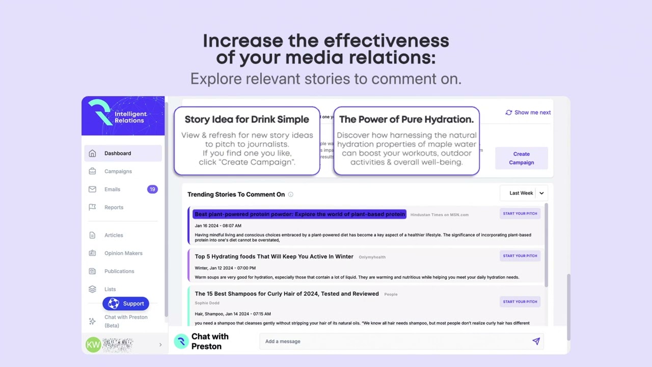 Drink Simple pitch to print - the full journey with Preston