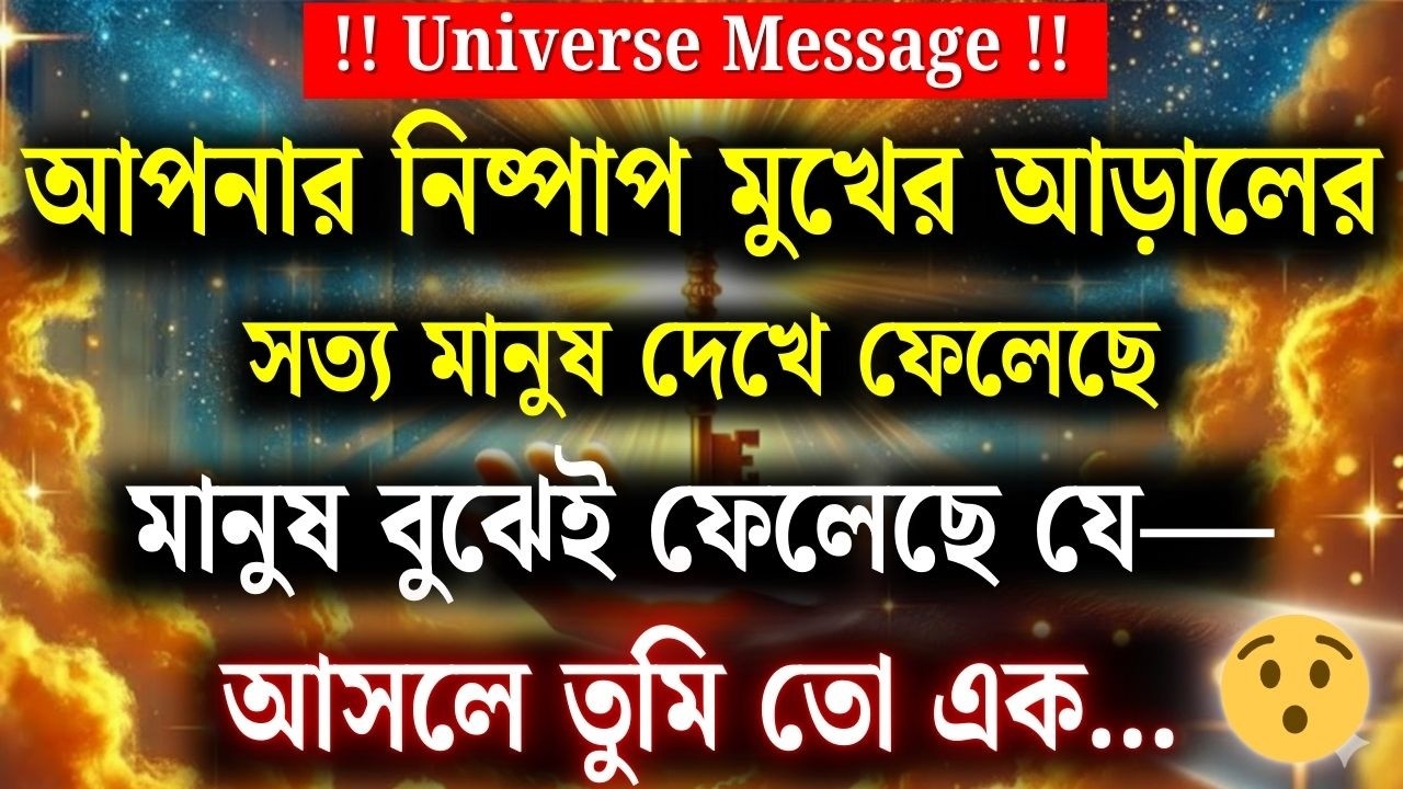 আপনার নিষ্পাপ মুখের আড়ালের সত্য এখন মানুষ জেনে গেছে… তারা বুঝে গেছে আপনি আসলে একজন|Universe Message