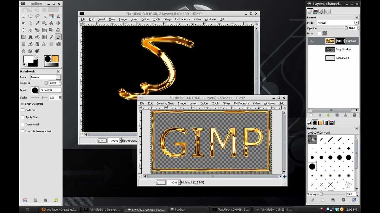 Gimp Tutorial: Gold Logo