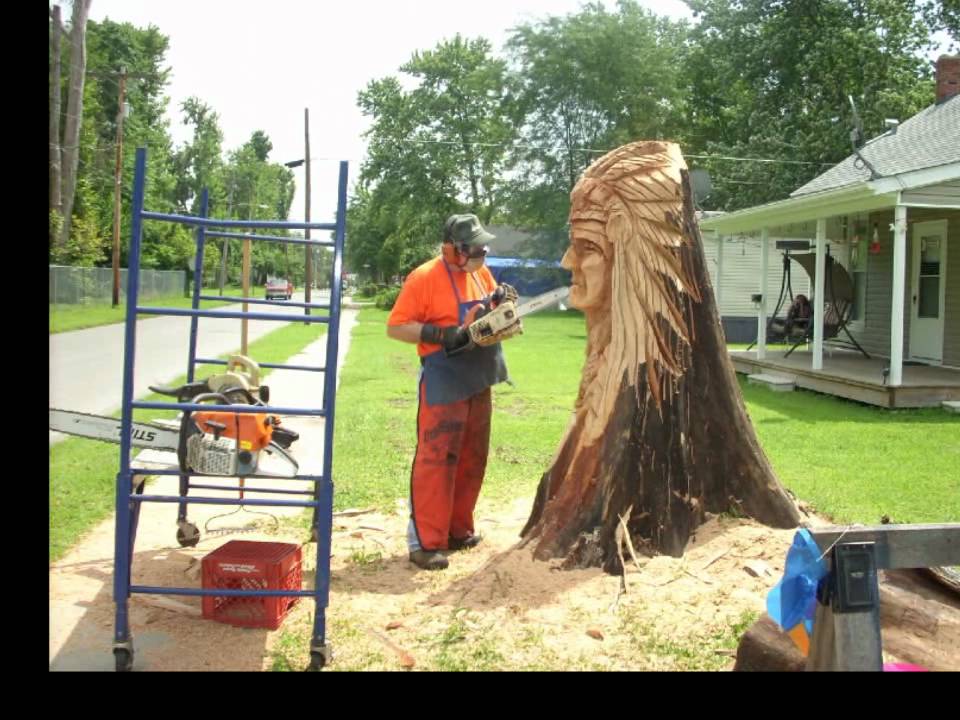 Boatright Indian Chief Chainsaw Sculpture