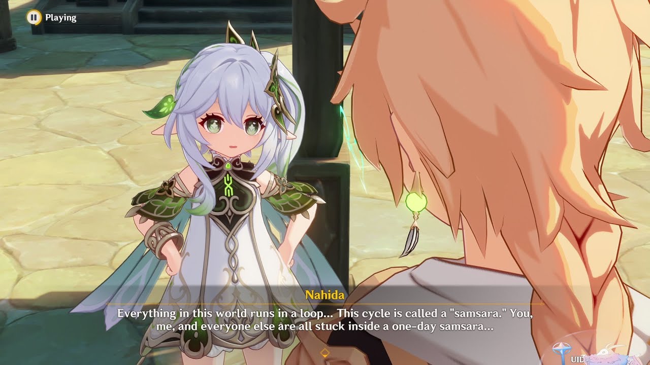 The Dendro Archon (Nahida) meets the Traveler and Paimon | Genshin Impact