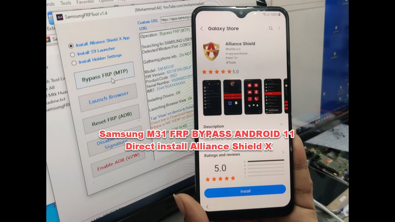 SAMSUNG M31 FRP Bypass Android 11 with Alliance Shield X