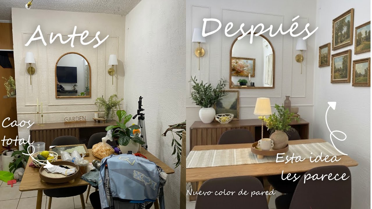 GRAN CAMBIO EN MI COMEDOR🪞✨| Del caos total al orden🧺Nueva decoración #hogar 