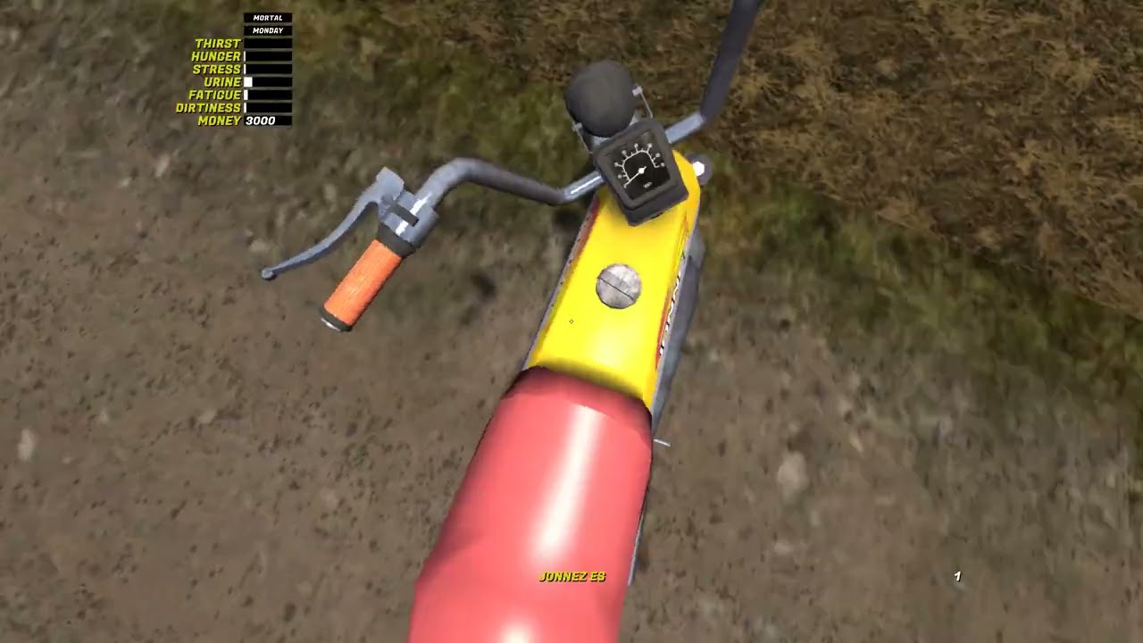 играю в My Summer Car езжу по карте на мотоцикле