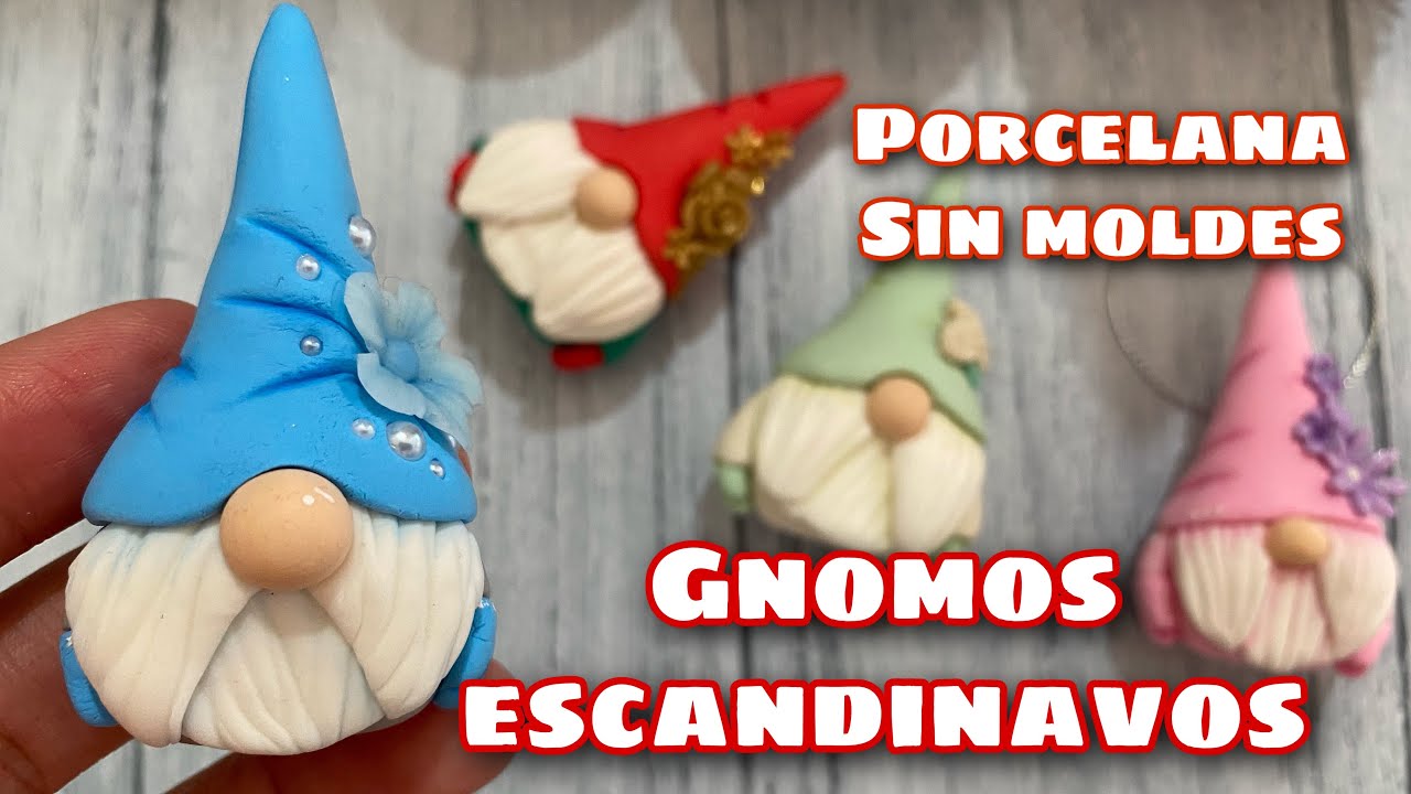 COMO HACER GNOMOS ESCANDINAVOS FACIL, EN PORCELANA FRIA. DECO NAVIDEÑA. SIN MOLDES