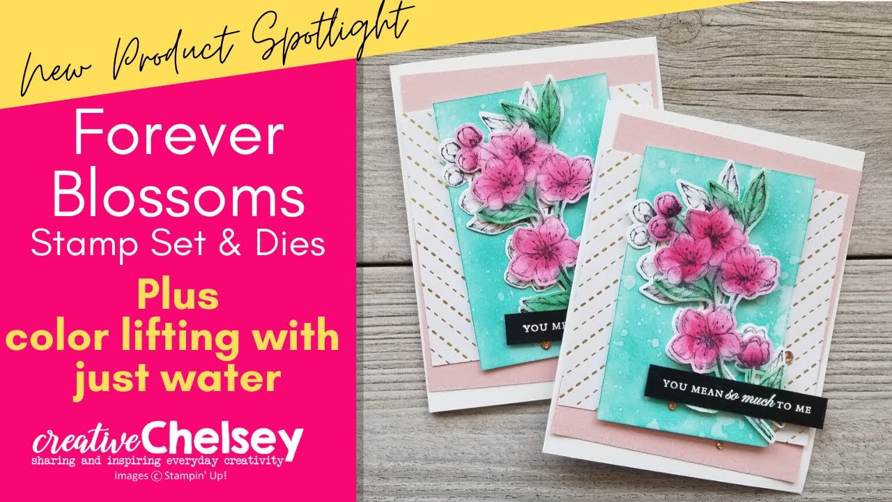 Handmade How To Tutorial - Color Lifting with just Water & NEW Stampin Up Forever Blossoms Stamp Set