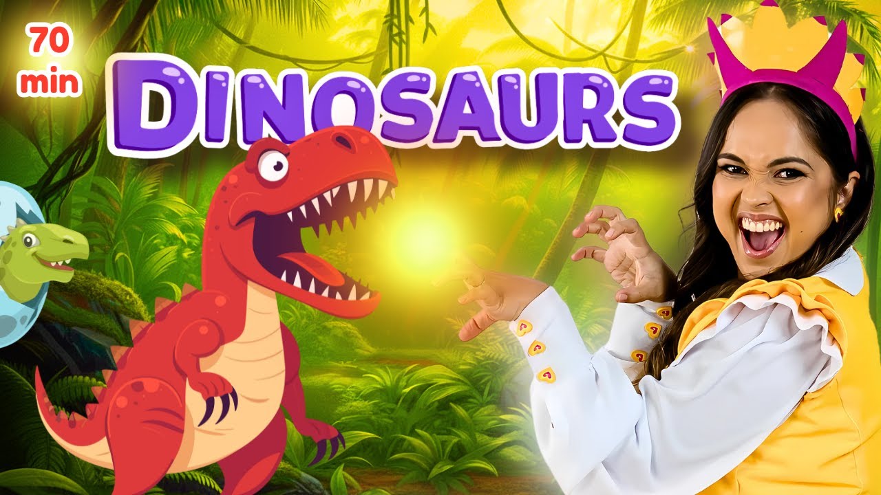 Dinosaurs Learning Compilation with Ms Moni | Dinosaur Adventure Video for Toddlers