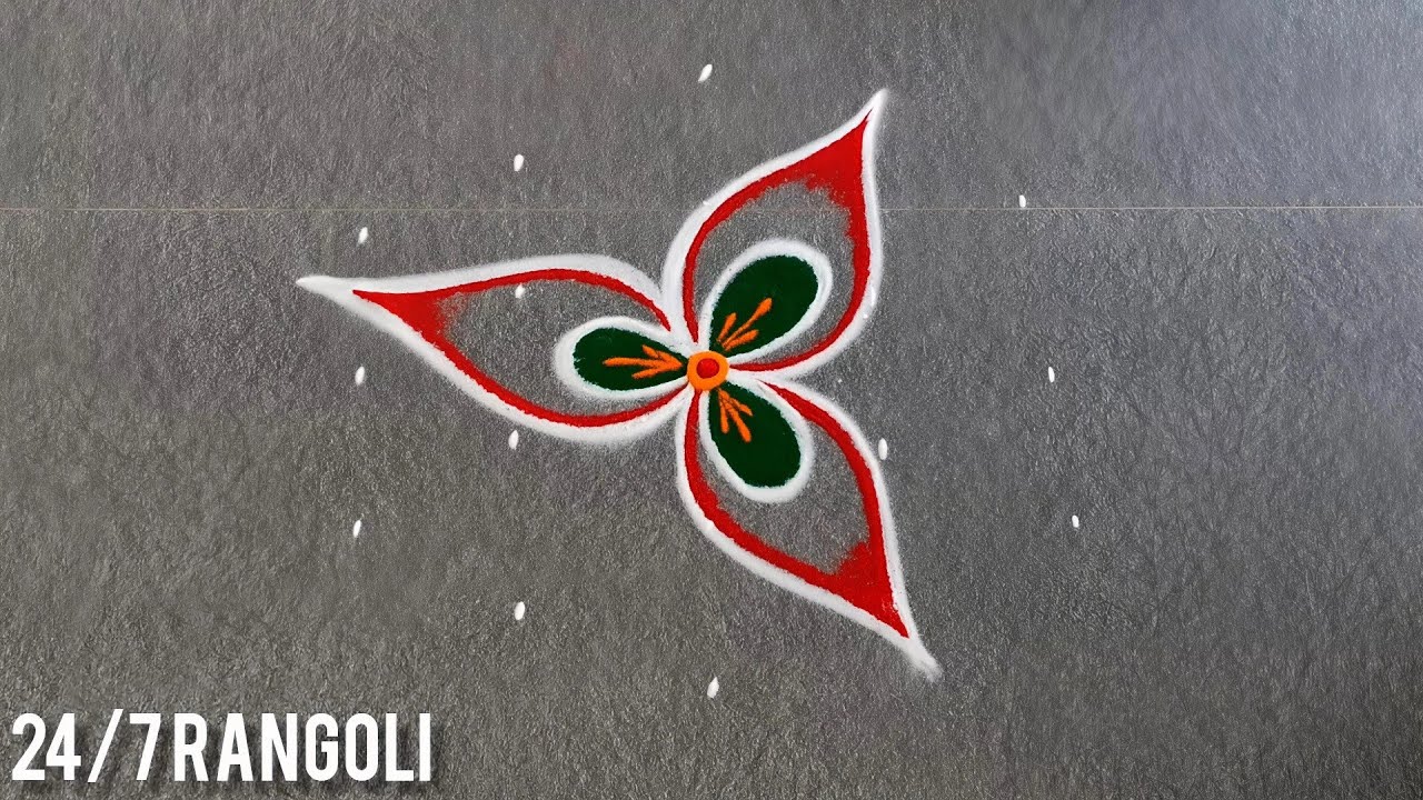 5 Dots Easy Rangoli 🌺 24/7 Rangoli 🌿 Traditional Rangoli 🌺 Kolam Designs 🌺 Easy Daily Muggulu Design