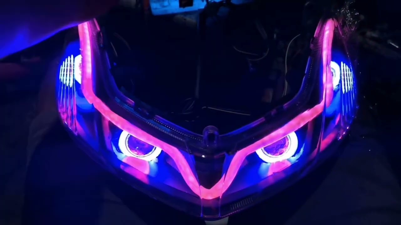 Mio Sporty Quad projector assembly Pink-blue concept by ScooterLab 2.0