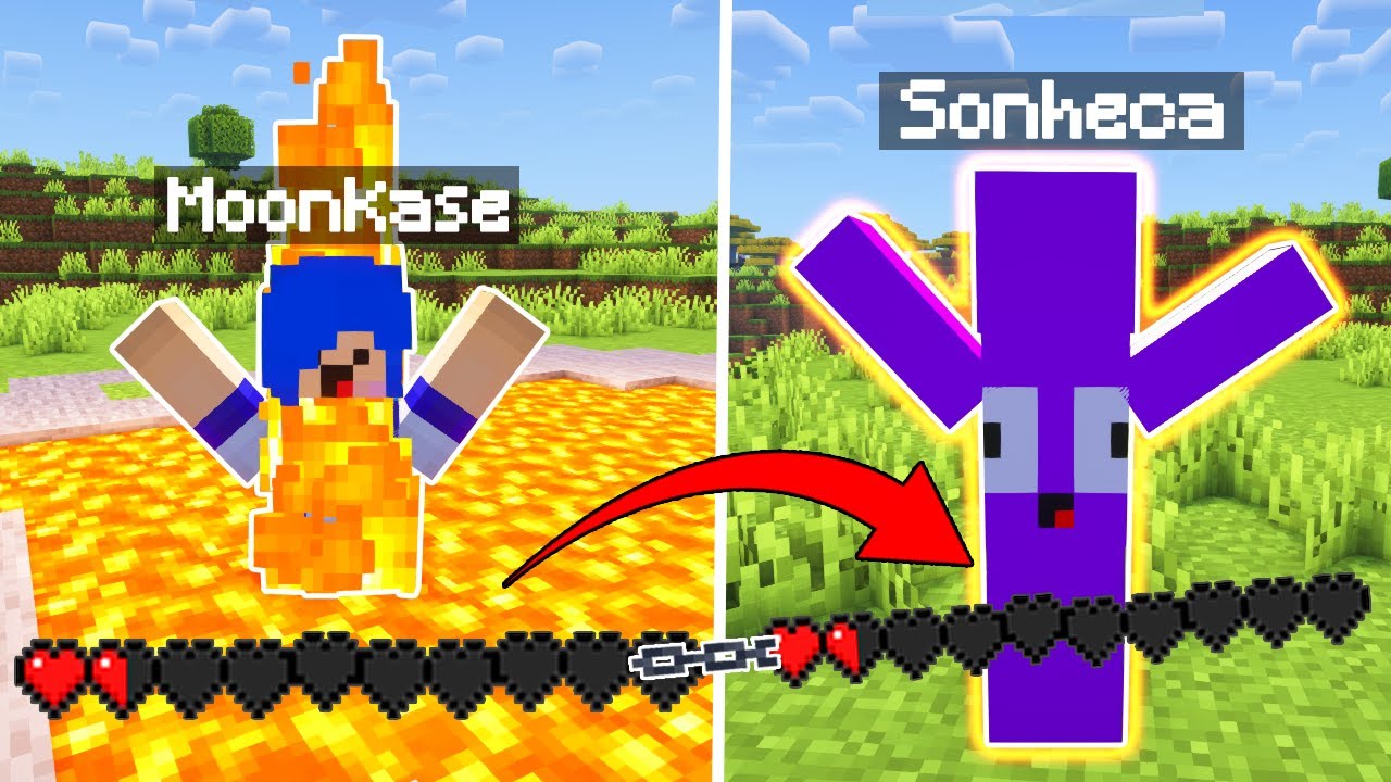 Minecraft mas temos a VIDA COMPARTILHADA!!