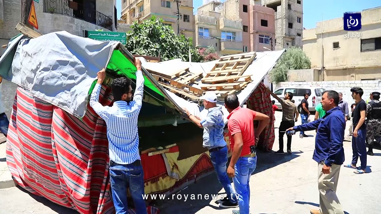 أمانة عمان تزيل معرشات وبسطات بيع عشوائي في جبل النصر 29/6/2020