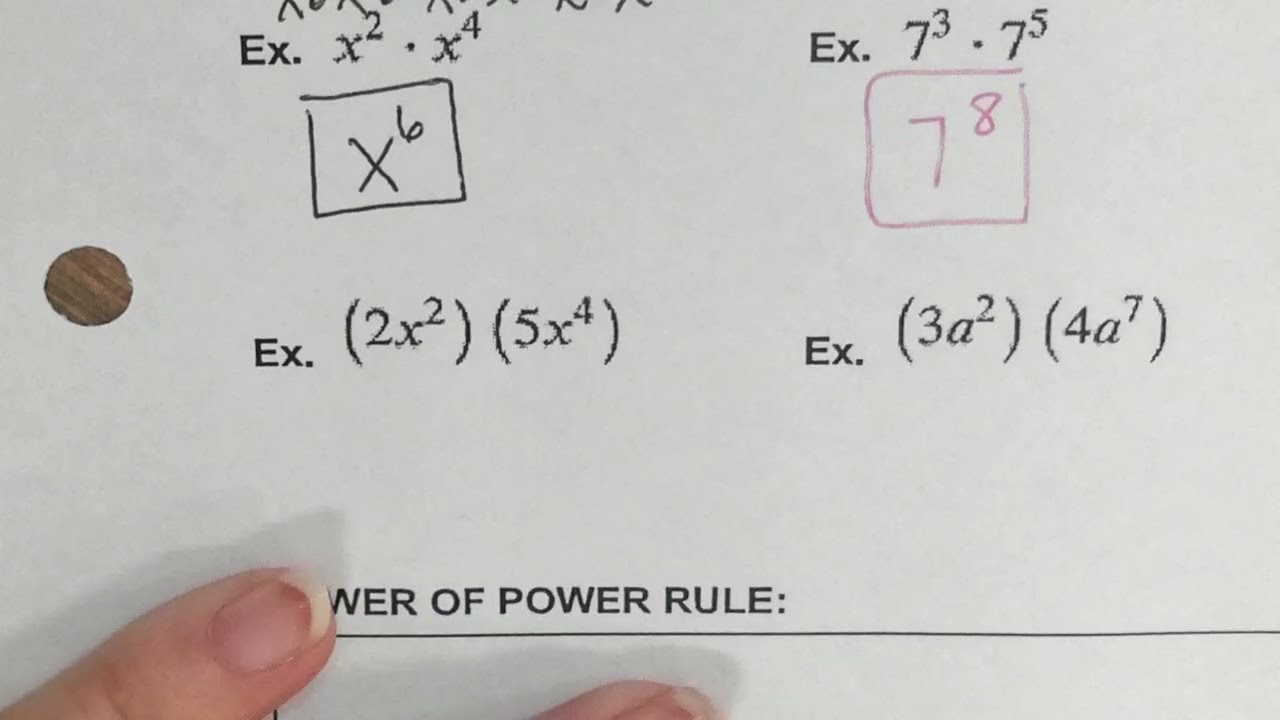 Algebra 8-1 Multiply Exponents