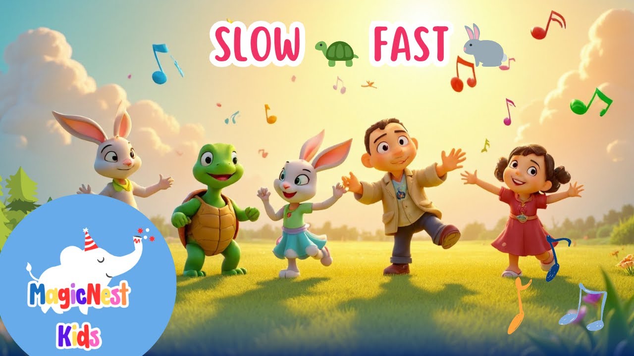 Slow Animals vs Fast Animals | Movement Song for Kids Magic Nest Kids-Nursery Rhymes, Kids Song