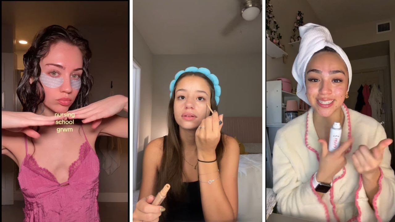 GRWM for school tiktok compilations 4