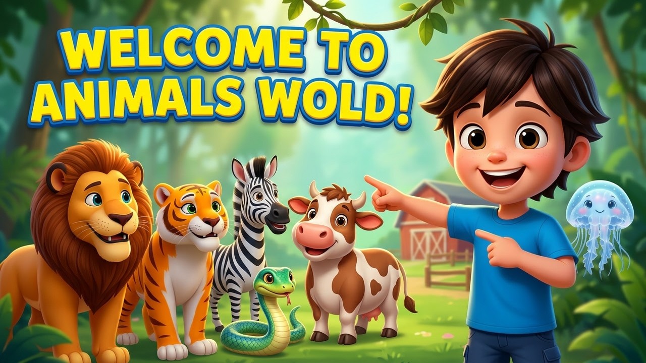 Animals for Kids | Learn Wild and Farm Animals Cartoon #kids #cartoon