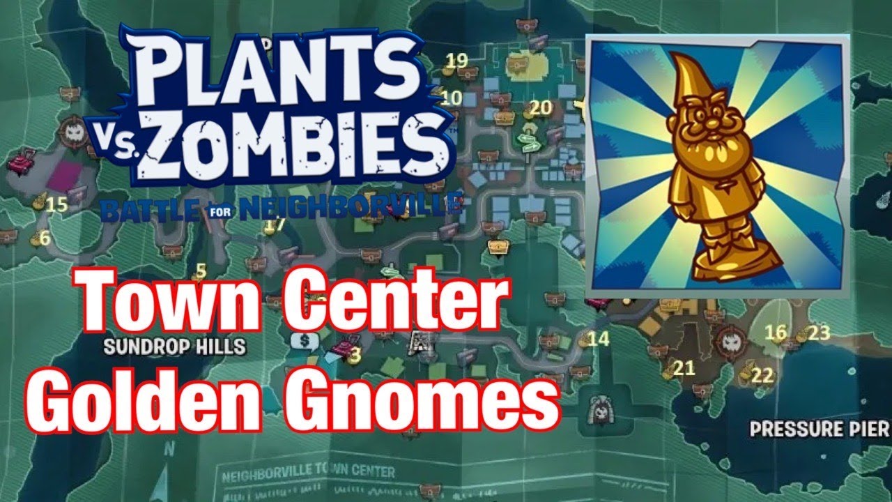 ALL GOLDEN GNOMES LOCATIONS TOWN CENTER - Plants vs Zombies Battle For Neighborville Nintendo Switch
