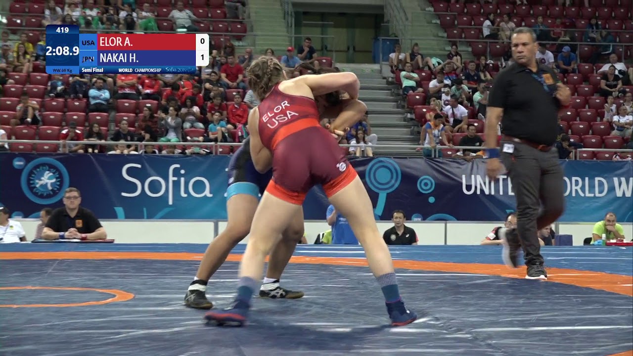 1/2 WW - 69 kg: A. ELOR (USA) v. H. NAKAI (JPN)