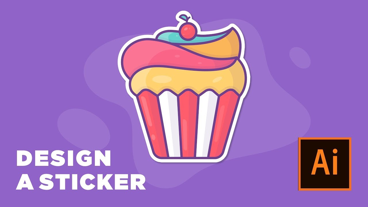 DESIGN PROCESS : DESIGN A CUPCAKE STICKER IN ILLUSTRATOR