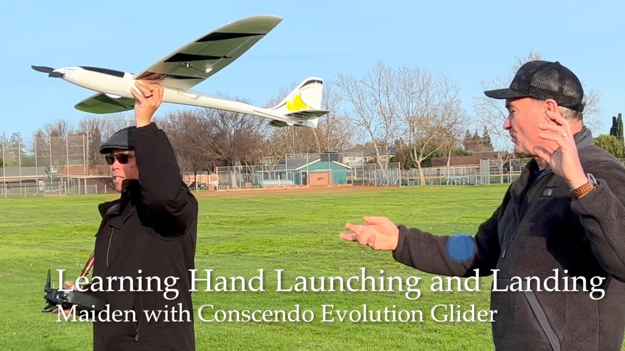 Learning Hand Launching and Landing RC E-flite Conscendo Evolution Glider 1.5m BNF AS3X and SAFE