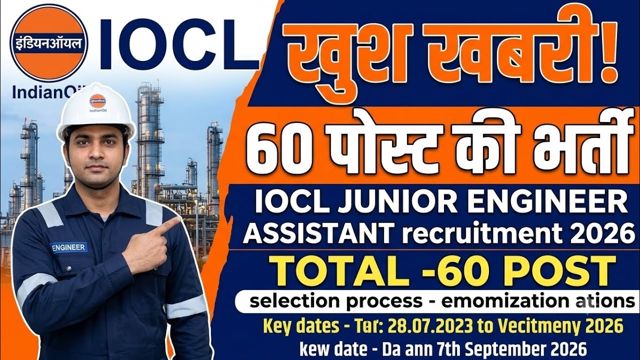 Открыт набор на вакансию младшего инженера-помощника в INDIAN OIL CORPORATION LIMITED 2026 #ioclr...