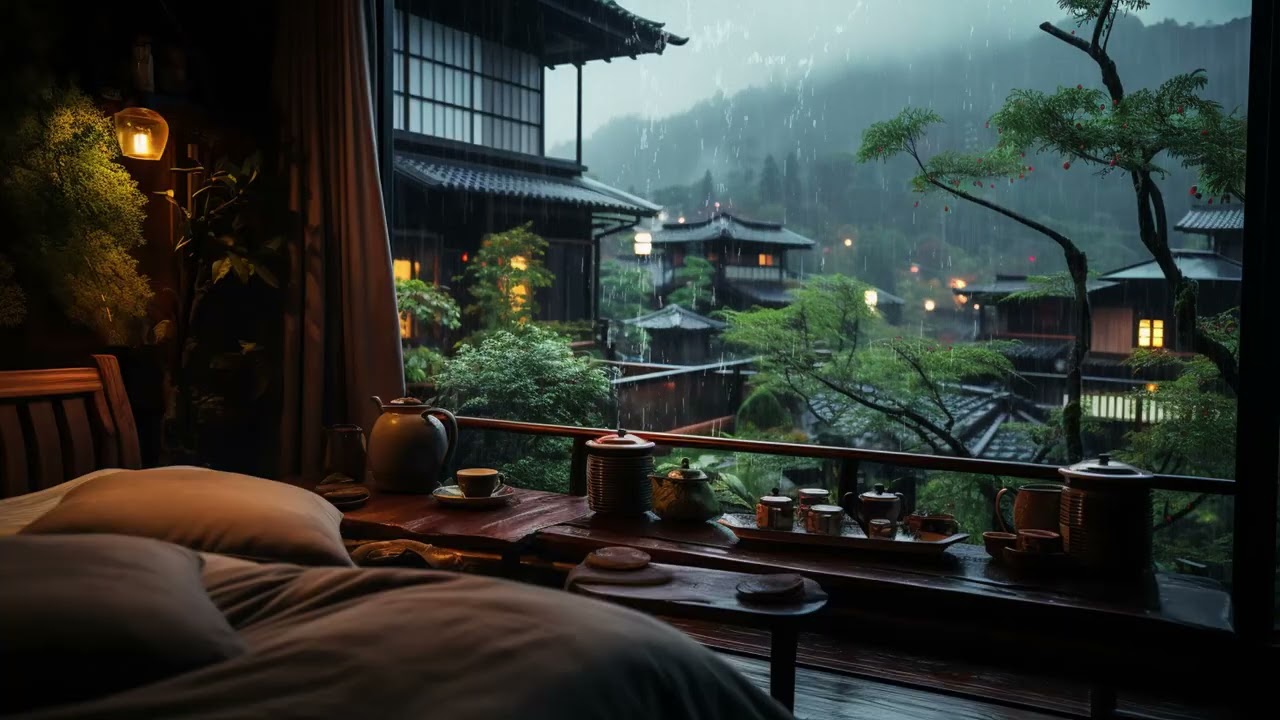 Peaceful Rainy Window Sounds and Piano Music | Cozy Night Ambience to Quiet the Mind & Better Sleep