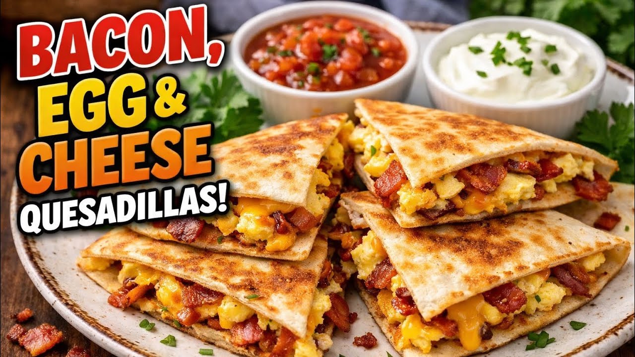 How To Make The Best Tasting Homemade Bacon, Egg & Cheese Quesadillas