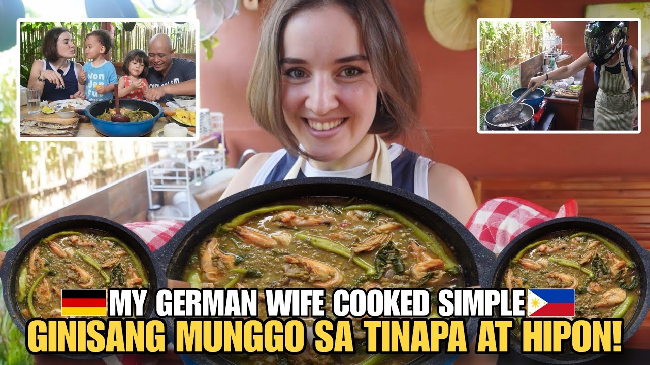 My German wife Cooked Simple Ginisang Munggo sa Tinapa at Hipon!🇵🇭Pinoy and German Family🇩🇪