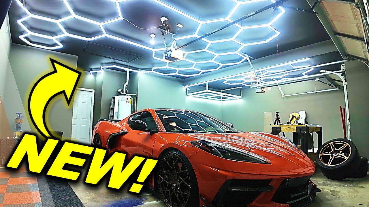 Part 4 Dream Garage Makeover: LED HEXAGON Lights Install!