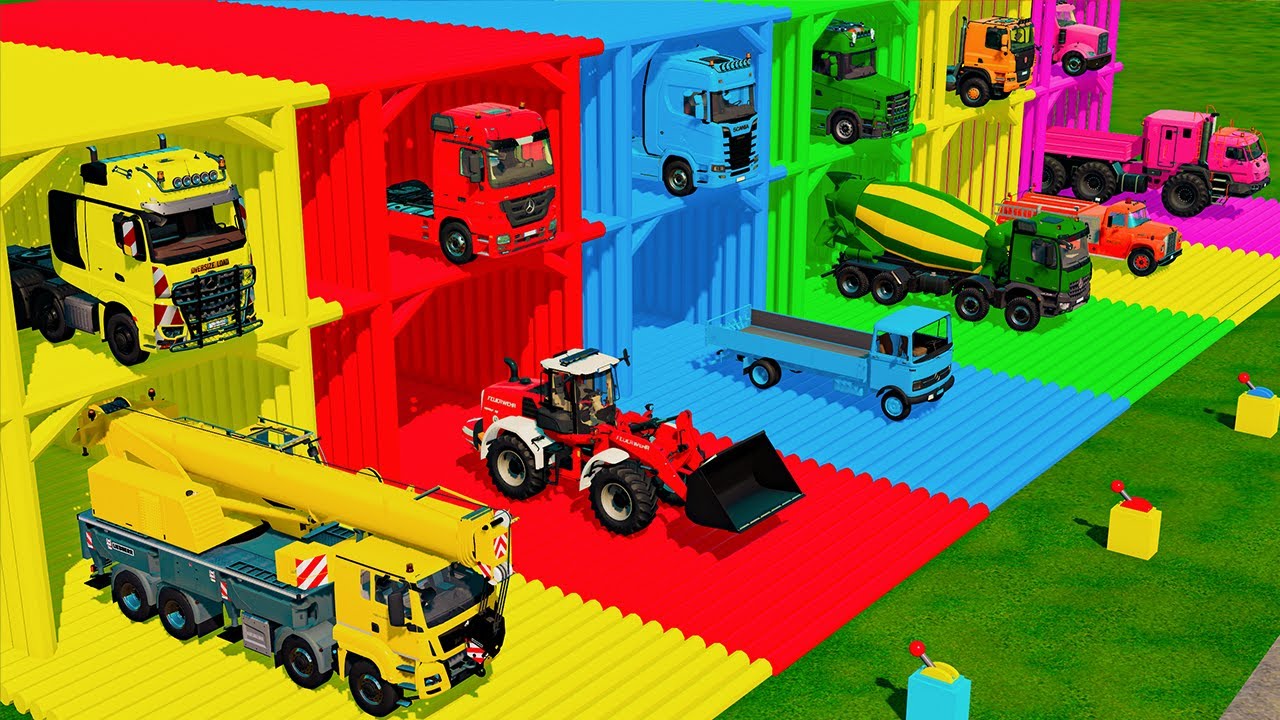 CHEVROLET, MCQUEEN CAR, DACIA POLICE CARS and AMBULANCE VEHICLES TRANSPORTING | Farming Simulator 22
