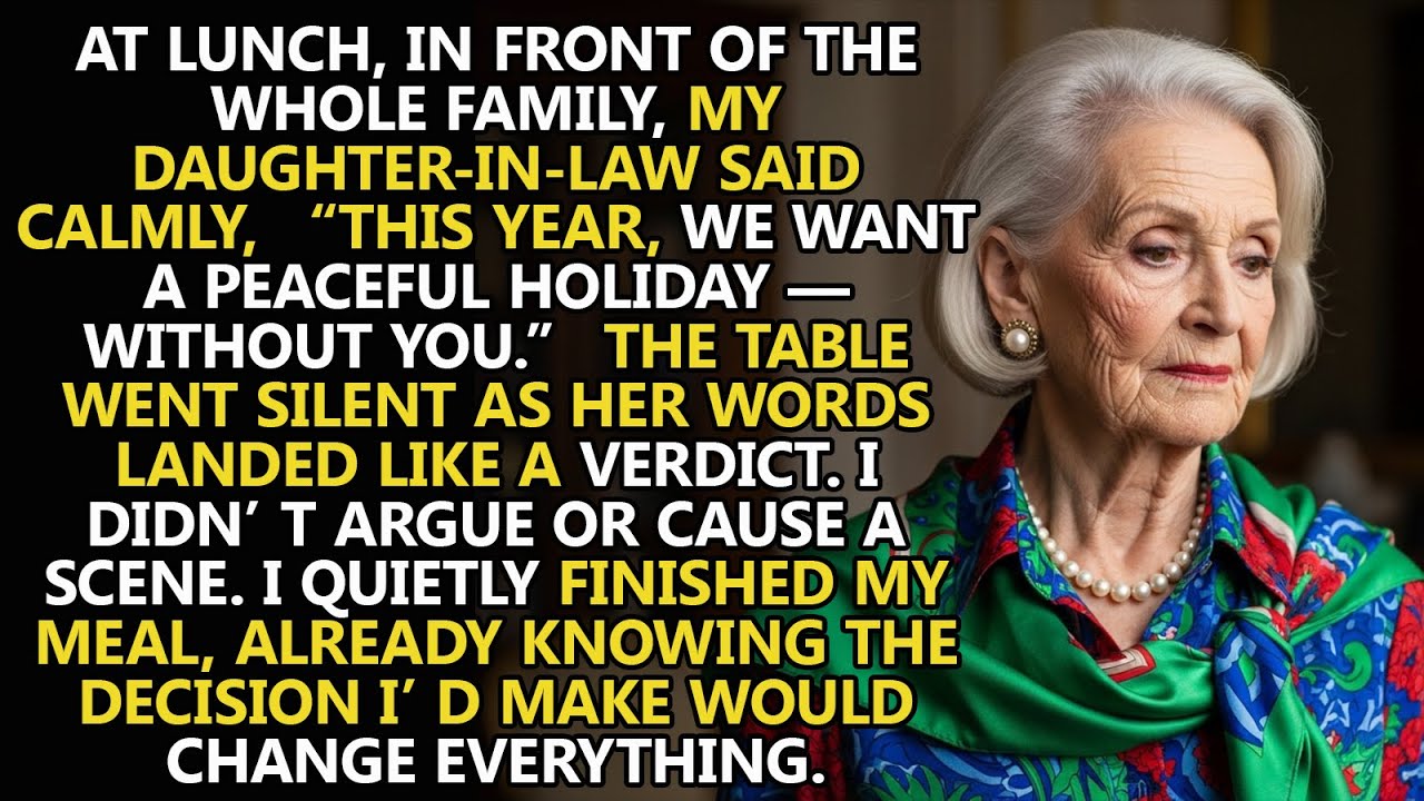 Family Lunch 🍽️ My Daughter-in-Law Announced “Peaceful” — Then Looked at Me