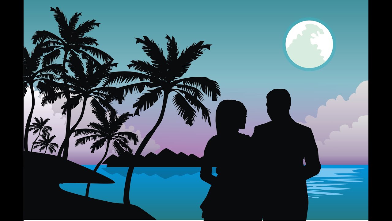 how to draw couple silhouette art in corel draw