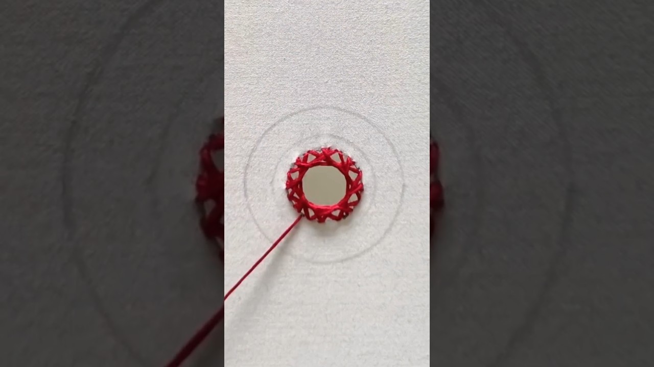 Hand embroidery : mirror work| Part-1| full video link in description #shorts #mirrorwork #handwork