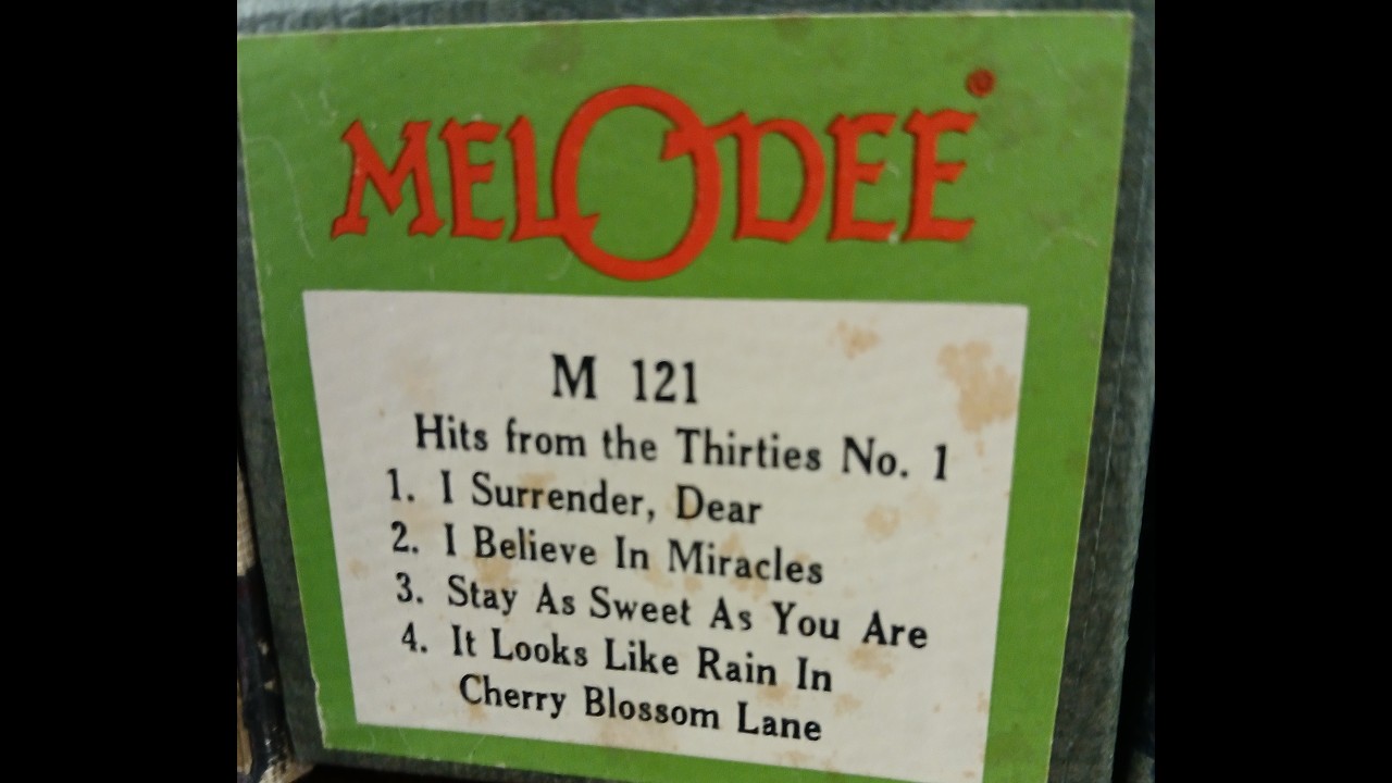 Hits from the 1930s Medley #1 on Melodee Player piano roll 