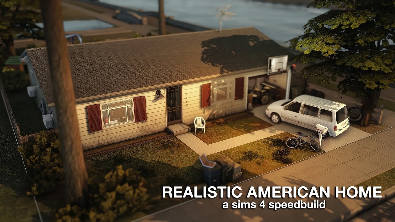 realistic american home | sims 4 speedbuild w/ cc.