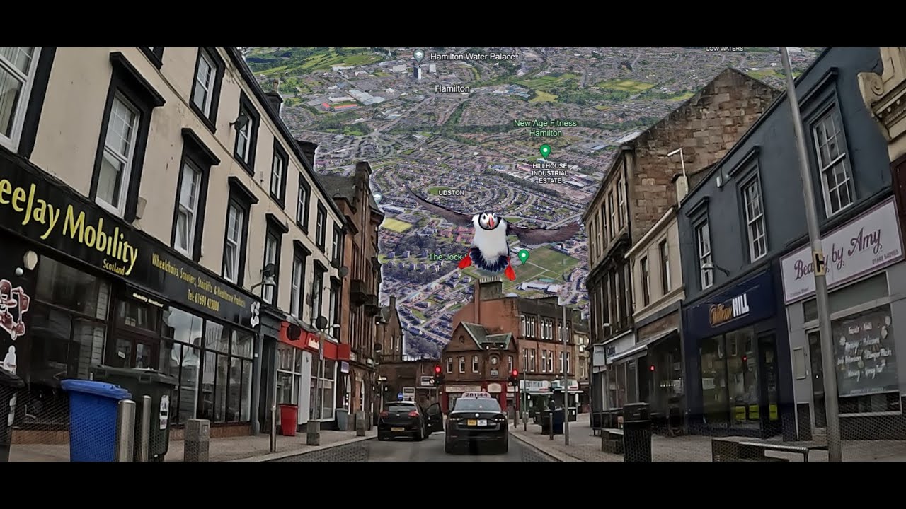 Driving through HAMILTON * south-east of Glasgow, Scotland * Saturday Drive * Lanarkshire March 2024