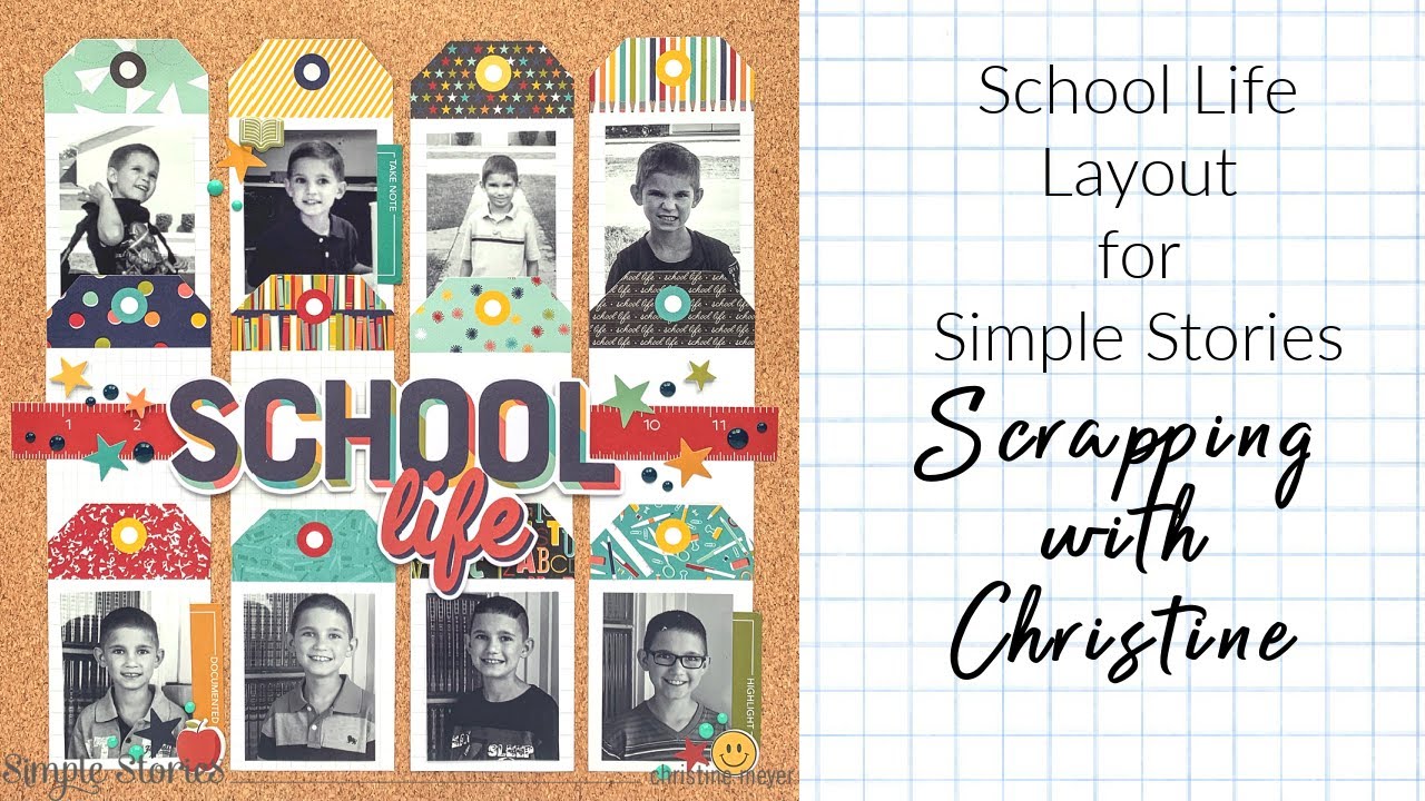 BOY SCHOOL SCRAPBOOK LAYOUT - Simple Stories School Life