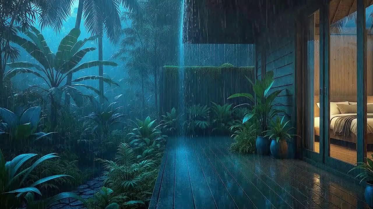 Gentle Drizzle To Sleep Tonight In Tropical Remote Hideaway 🌧️