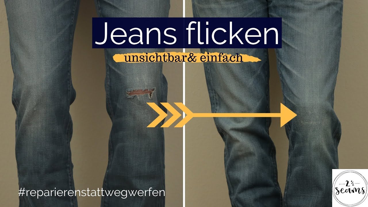 Jeans flicken #reparierenstattwegwerfen | Two and a half seams