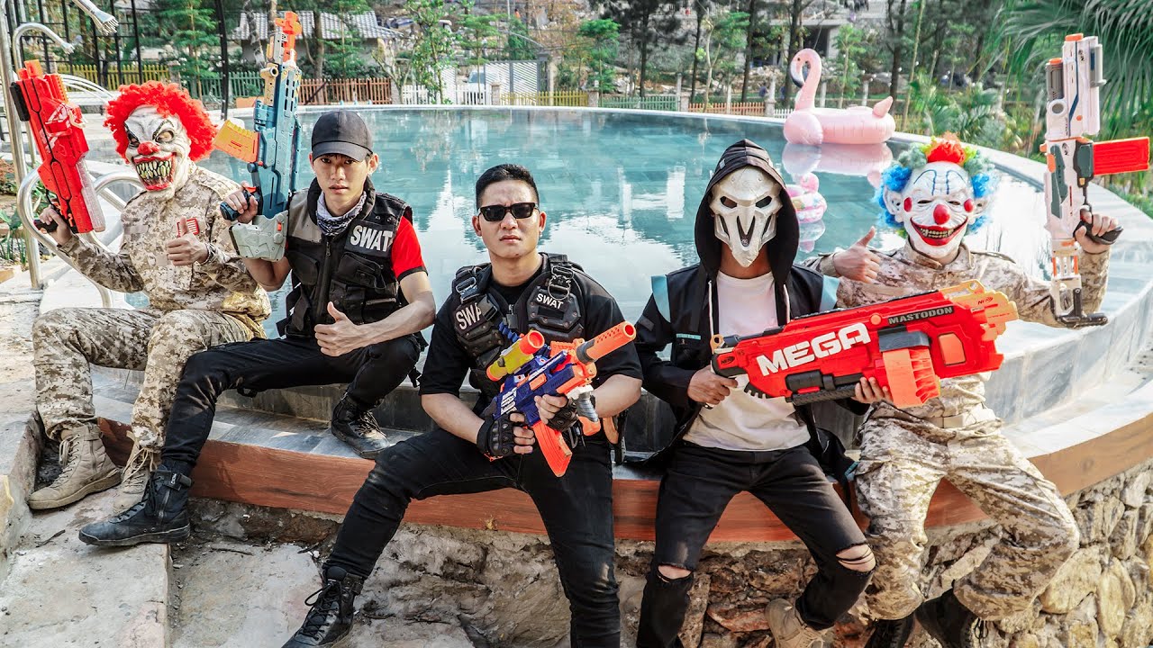 LTT Nerf Mod : 1 HOUR Nerf War The Best Scene Nerf Guns Warriors Fighter 2