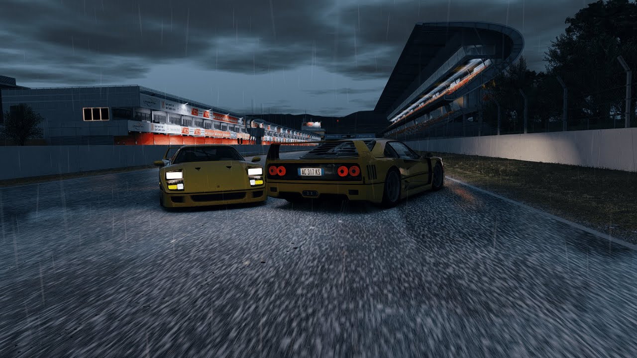 Assetto Corsa Cars #57 - Ferrari F40 Stage 3 on Barcelona GP Wet