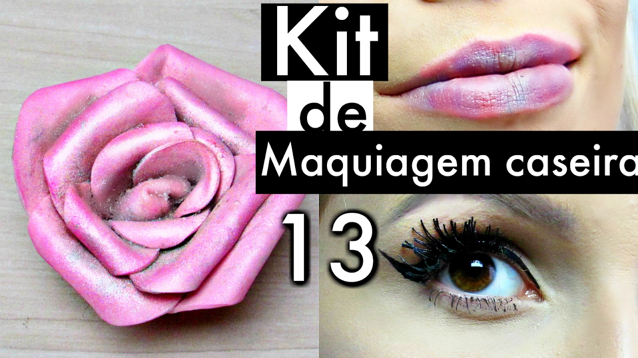 KIT DE MAQUIAGEM CASEIRA 13 - CÍLIOS POSTIÇOS, ROSA ILUMINADORA