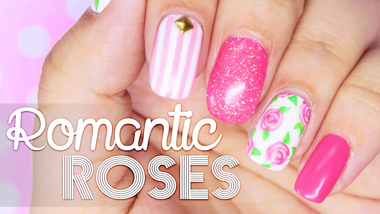 Romantic Roses Nail Art Tutorial // Freehand Floral Nail Art