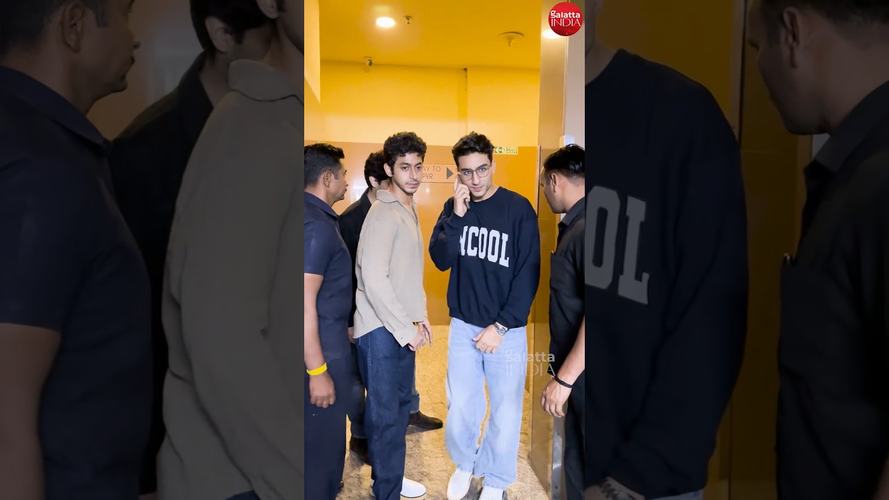 Nirvan and Ibrahim Ali Khan at the LoveYapa premiere, making heads turn!🎬✨#ibrahimalikhan #loveyapa